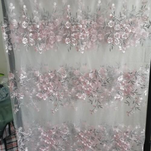 1yard/Lot Flowers Leaves Lace Fabric Full Embroidery DIY Clothing For Skirt Curtain Background VXZ180428