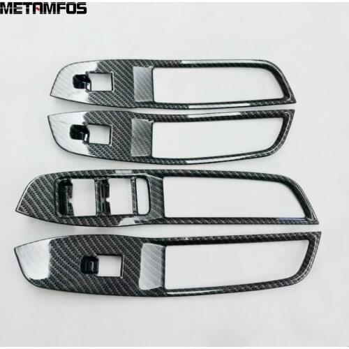 For MG Zs SUV 2017 2018 2019 2020 Carbon Fiber Window Lift Switch Cover Trim Inside Armrest Frame Inner Accessories Car Styling