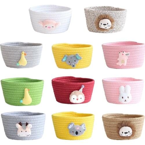 Japanese Style Small Storage Basket Desktop Toys Makeup Brushes Organizer Box with Cartoon Figure