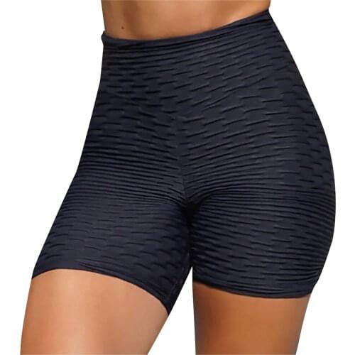 Fashion Seamless Fitness Legging Women High Waist Peach Hips Gym Hip Stretch Running Fitness Pants Wrinkled Biker Shorts 2021