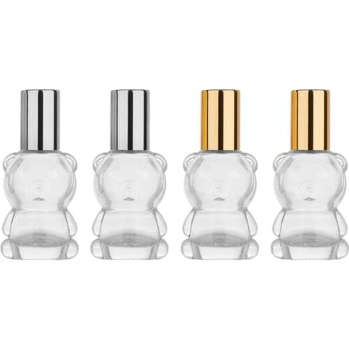 MUB - 8ml Bear Shaped Metal Roller Ball Essential Oil Perfume Bottle High Quality Portable Refillable Roll-on Perfume Bottles