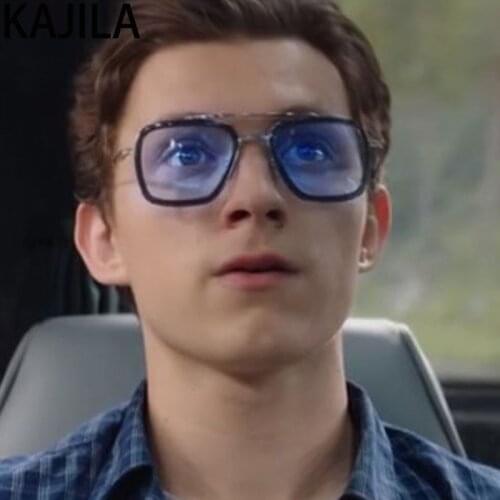 Lentes Tony Stark Sunglasses Men Brand Designer Spider Eyewear Retro Square Iron Man Sun Glasses For Women очки тони старка