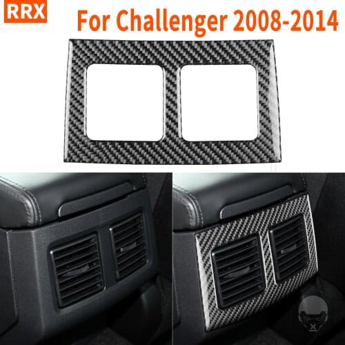 Rear Air Conditioning Vent Frame Weave Texture Carbon Fiber Sticker For Dodge Challenger 08-14 Car Styling Accessories Hellcats