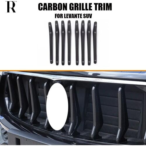Real Carbon Fiber Front Bumper Grille Grill Frame Cover Trim for Maserati Levante 2017 2018 2019 2020