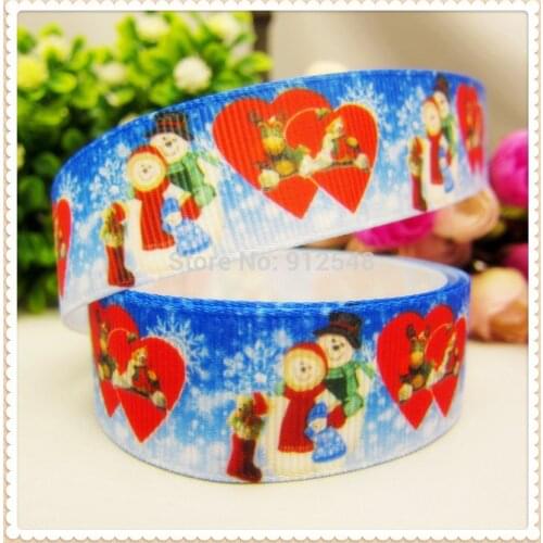 MD62851, 22mm Christmas Printed grosgrain ribbon, DIY handmade materials, headwear accessories, wedding gift wrap