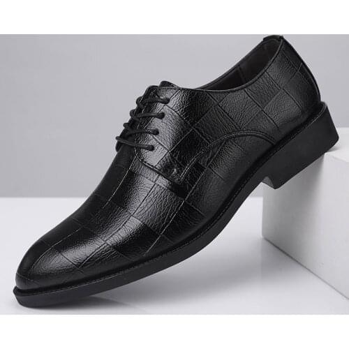 Autumn and winter new leather shoes mens business dress 48 large size shoes wild casual wedding shoes H139