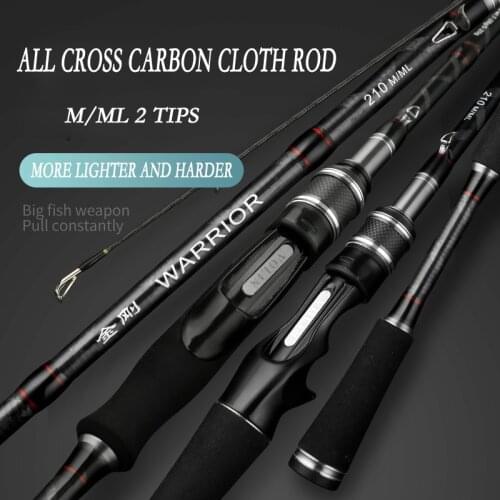 All Carbon Fishing Lure Rod 2.1/2.4M 2 Tips Power M/ML Spinning Casting Rod Bait Weight 7-28/5-20G Line Wt 8-17/6-12lb