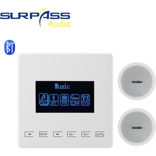 Bluetooth Portable Speakers 15W Powered Ceiling Speaker Bluetooth In Wall Amplifier For Home Background Music System With USB TF