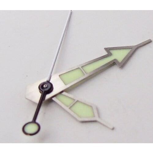 Silver/Green Watch Hands Ste Spare Parts Fit For NH35 NH36 4R35 7029 Movement Japan C3 Super Lume Green Luminous Silver Rim