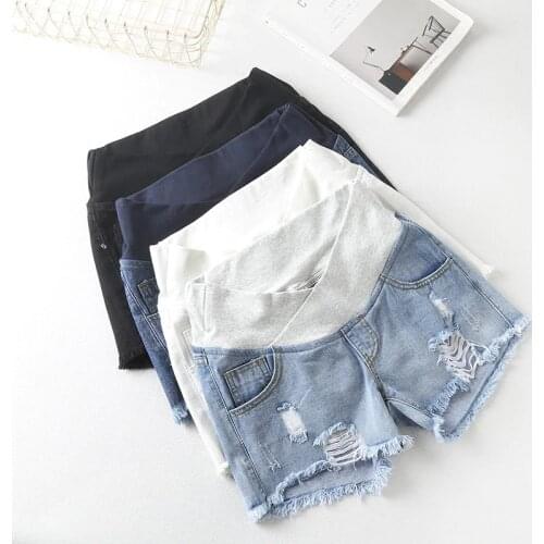Pregnant Womens Shorts Summer Wear Low-waisted Denim Shorts Summer Wear New Spring Loose Pants for Pregnant Women Clothes