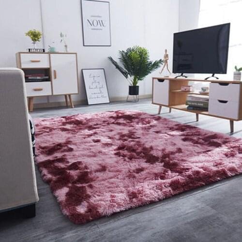 Thick Carpet for Living Room Plush Fluffy Rugs Bedroom Rugs Tie Dyeing Velvet Anti Slip Floor Mats Gray Soft Kids Room Carpets