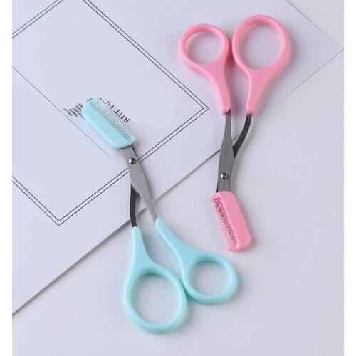 Eyebrow Trimmer Scissor with Comb Facial Hair Removal Grooming Shaping Shaver Cosmetic Makeup Accessories Eyebrow Scissors