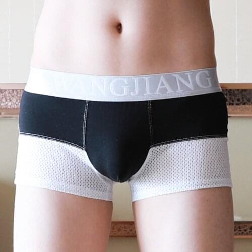 Mens Underwear Man Boxer Summer Network Mesh Breathable Sexy Youth Boxer Bamboo Ventilate Shorts Four Shorts Cosy