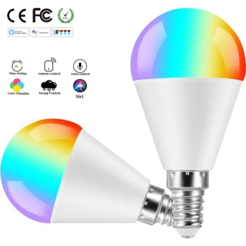 Smart LED Light WiFi Voice Control RGB Energy Saving Lamp E27/B22/E14 Multi-tone Light Smart Bulb Energy Saving And Power Saving