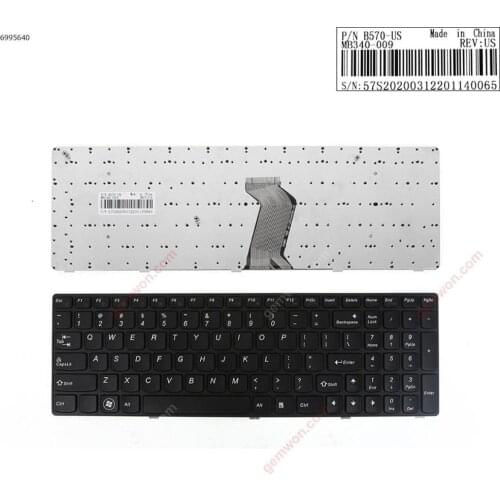 US New Replacement Keyboard for Lenovo V570 B570 Z570 V575 B575 Z575 Laptop Black with Frame