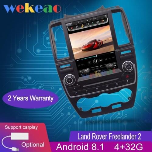 Wekeao Vertical Screen 10.4'' 1 Din Android 8.1 Car Radio GPS Navigation For Land Rover Freelander 2 Car DVD Player 2007-2015