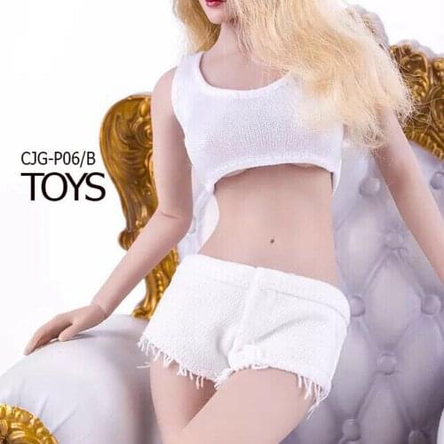 1/6 Scale Female Clothes White Jean Short Pants Woman Hot Pants PH JO HS In Stock Fit For 12 inches PH Doll Body Figure