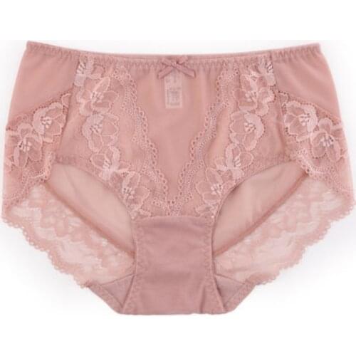 RUIN High waist underwear womens lace panties sexy seamless mesh transparent cotton hip large size briefs