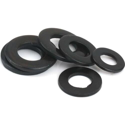 10/100pcs GB97 DIN125 Black 304 Stainless Steel Flat Washer M1.6 M2 M2.5 M3 M3.5 M4 M5 M6 M8 M10 M12 Plain Gasket Pad