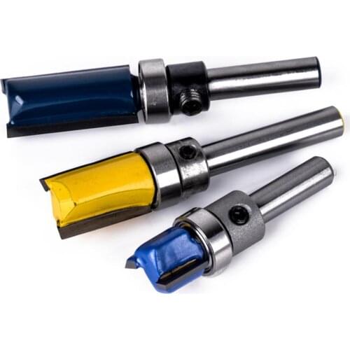 3Pcs 1/4" Straight Woodworking Milling Cutters Trim Pattern Router Bit For Wood Woring Tool