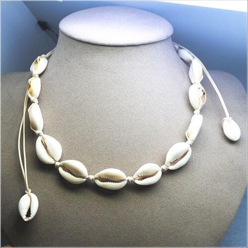 2pcs nature shell necklace with flexible adjust necklace simple jewelry handmade making for your own size jewelry wearings