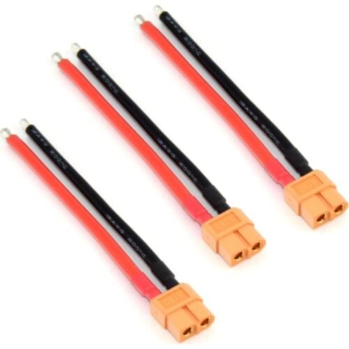 3PCS XT60 Female Converter Battery Wire Plug w/ 10cm 12#AWG Silicone Cable