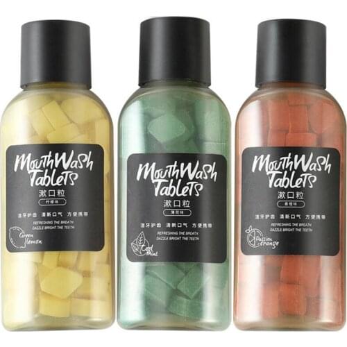 60 tablets Lemon Orange Dental Solid Particles Whitening Tooth Removal Stains Smoke Stains Portable Toothpaste Fresh Breath