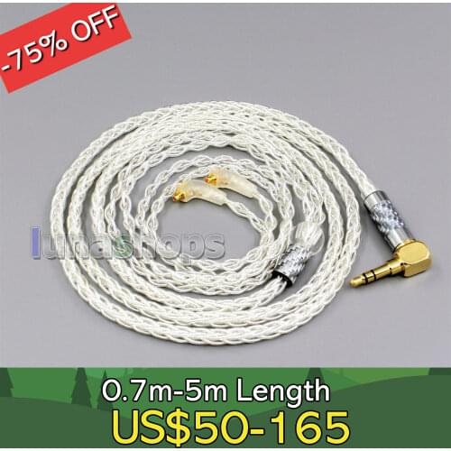 99% Pure Silver 8 Core 2.5mm 4.4mm 3.5mm Earphone Cable For Etymotic ER4SR ER4XR ER3XR ER3SE ER2XR ER2SE LN006437