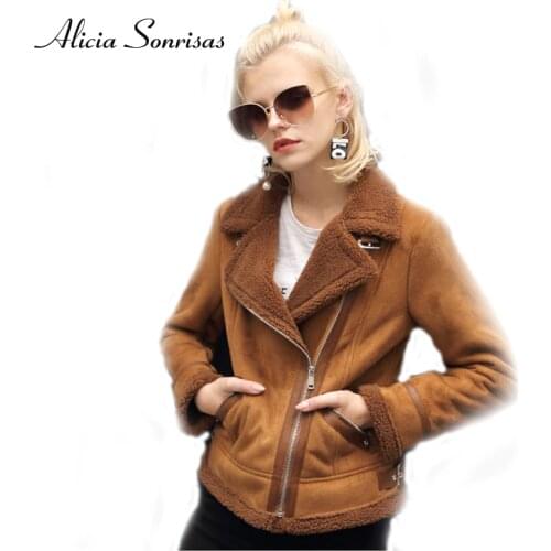 Alicia Sonrisas Women's Short Sheepskin Coats