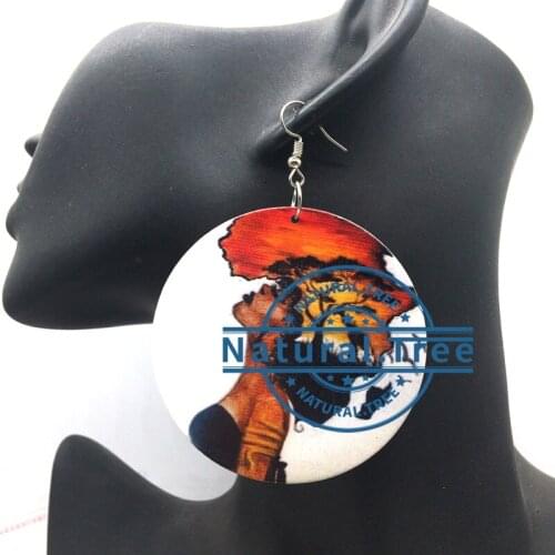 Free Shipping!African Queen Wooden Earrings