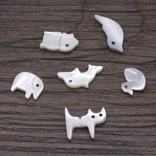 10PC Natural Freshwater Shell Animal Bird/Duck/Pig Beads White MOP Shell Loose Beads Use to Making Jewelry DIY Bracelet Earring