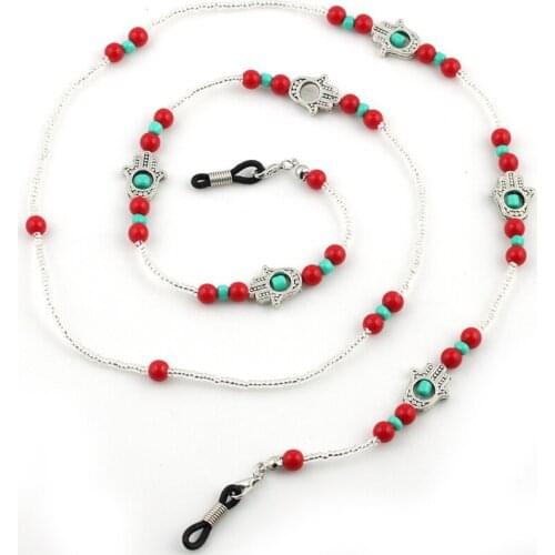 Trendy Womens Beaded Chain Sunglasses Chains Necklace Reading Glasses Cord Holder Neck Strap Rope for Eyewear Face Mask Band