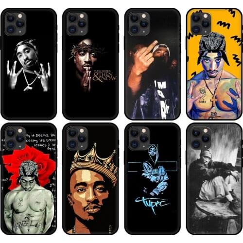 Black tpu case for iphone 5 5s se 2020 6 6s 7 8 plus x 10 XR XS 11 12 mini pro MAX back cover Tupac Amaru Shakur