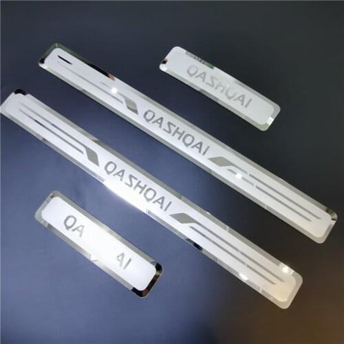 For Nissan Qashqai J11 2015-2021 Door Sill Scuff Plate Stickers Stainless Steel Welcome Pedal Guard Styling Trim Car Accessories