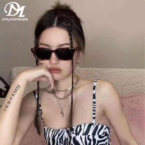 DM PERFECTIONISM Sexy Leopard-print Women Rectangular Sun Protection UV400 Sunglasses Men Drive Outdoors Sunglasses