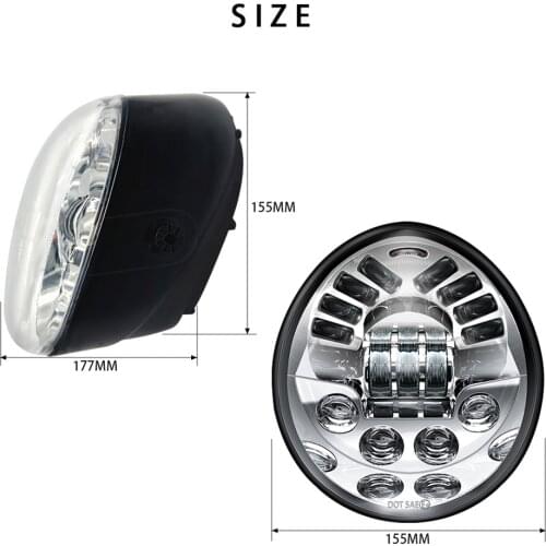 DOT E9 Mark LED Headlight Moto For Vrod V Rod V-ROD VRSC VRSCDX VRSCA 02-17 Harley V Rod Headlight