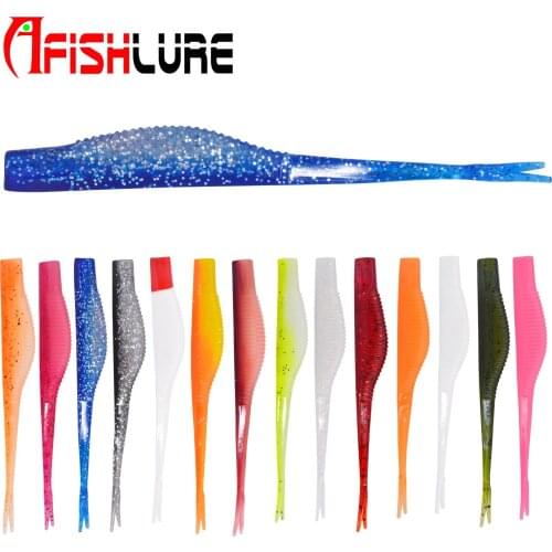 Double Colors Forked Tail Soft Bait 128mm 6.5g Korea Market Hot Sale Soft Fishing Lures