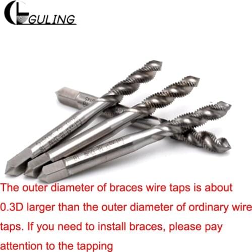 GULING HSSE STI Tap UNC UNF Spiral Flute Taps UNC 2-56 4-40 6-32 8-32 10-24 10-32 1l4 5/16 3/8 - 20 18 24 28 Screw Thread Taps