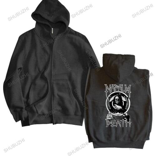 Cotton sweatshirt male hoodies NAPALM DEATH 1 hoodies MENS BLACK FRUIT OF THE LOOM DTG shubuzhi men autumn winter zipper