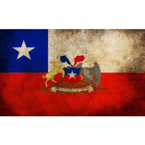 KAFNIK,Custom chile do the old Flag Retro National Flag 14*21cm/30*45cm/60*90cm(2*3ft)/90*150cm(3*5ft) for home Decorative