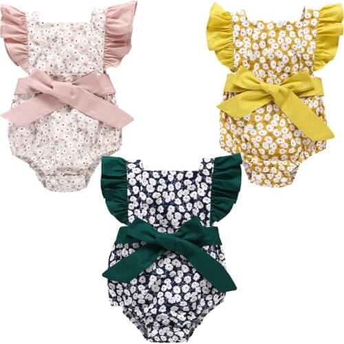 Romper Baby Girl Clothes Newborn Toddler Newborn Summer Short-sleeved Bow Bodysuits 6M 12M 18M 24M Baby Girl Outfit