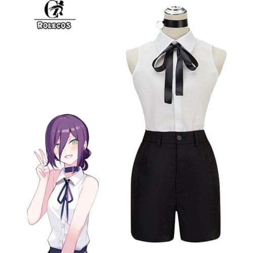 ROLECOS Anime Chainsaw Man Reze Cosplay Costume Women Halloween Cosplay Costume Uniform Full Set with Necklace