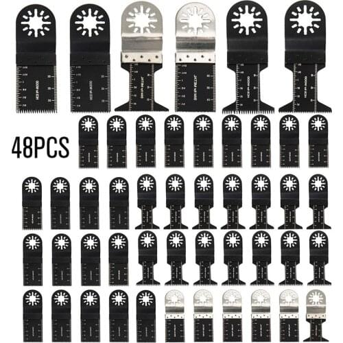 48PCS Multi-function Bi-metal Saw Blades Oscillating Blade Multi Wood Cut Kit Chipboard Tool Circular Saw Blade Trimmer Blades