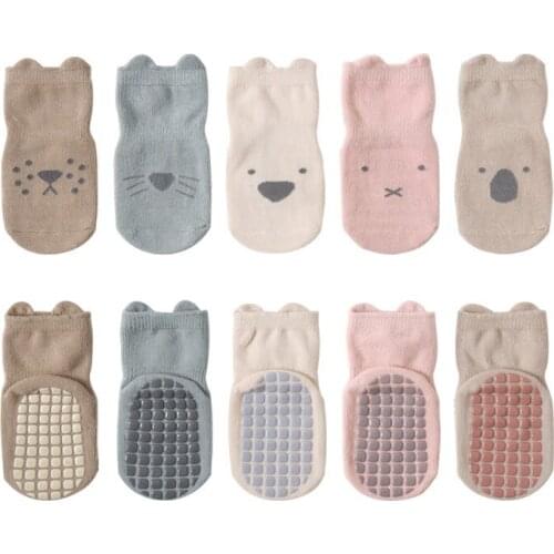 Autumn Winter Baby Socks Infant Children Floor Socks Combed Animal Cotton Kids Non-Slip Toddler Socks Newborn Cartoon Socks 0-5Y