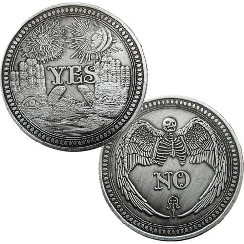 Yes or No Skull Commemorative Coin Souvenir Challenge Collectible Coins Collection Art Craft Vintage lucky coin Gold Silver