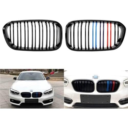 TAIHONGYU Pair Gloss Black Front Bumper Kidney Grill Racing Grille M Style tyling Fit for BMW 1 series F20 F21 2015 2016 2017