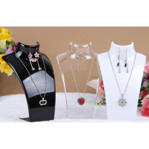 2PC Necklace Stand, Women Mannequin Bust Jewelry Display Organizers Shelf Holder