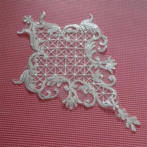 1Pc 21X30cm Glitter Transparent Sequins Wedding Veil Head Ornaments Lace Applique Lace Trim Dress DIY Lace Accessories BD0420