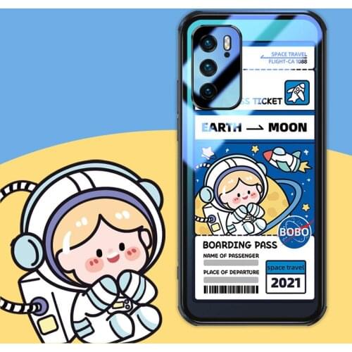 ASINA Transparent Tempered Glass Case For Huawei P40 P30 P20 Lite Cover Cute Cartoon Bumper For Nova 7 8 Pro Couple Coque Girl