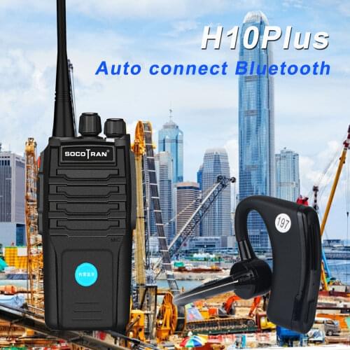 Walkie Talkie UHF 400-470MHz Built-in Bluetooth Portable Two way radio with Wireless Bluetooth headset 16CH 12W